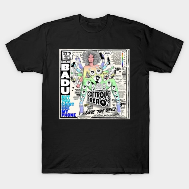 Erykah Badu Collaborations T-Shirt by skeleton sitting chained